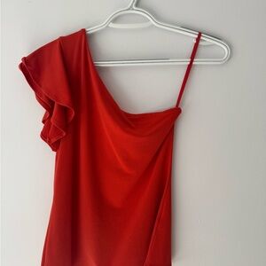 Elegant Red One-Shoulder Top